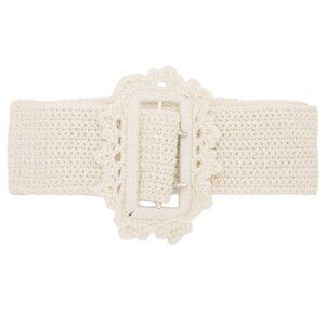 nastyamasha Crochet Belt With Embroidery Logo in Off White One Size New Womens
